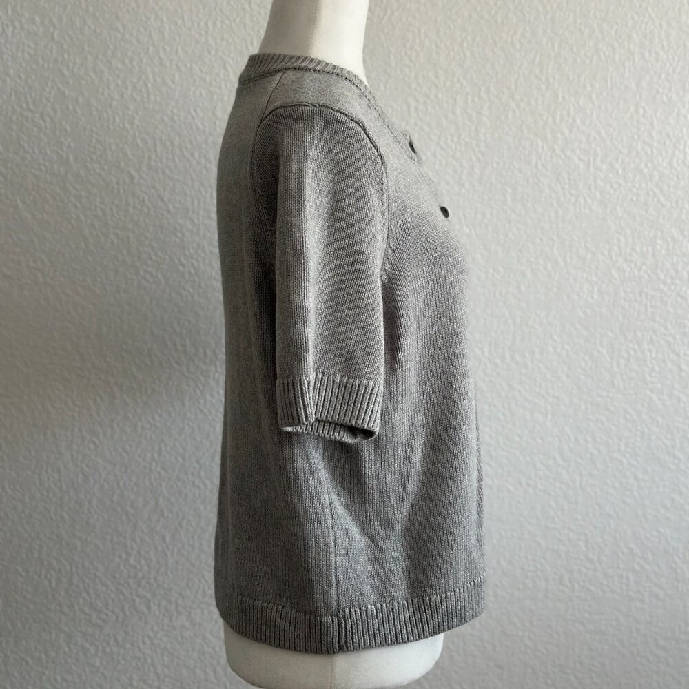 Abercrombie & Fitch Short-Sleeve Button-Up Cardigan – Gray – Size M - Picture 4 of 8
